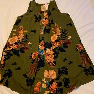 Umgee green floral dress